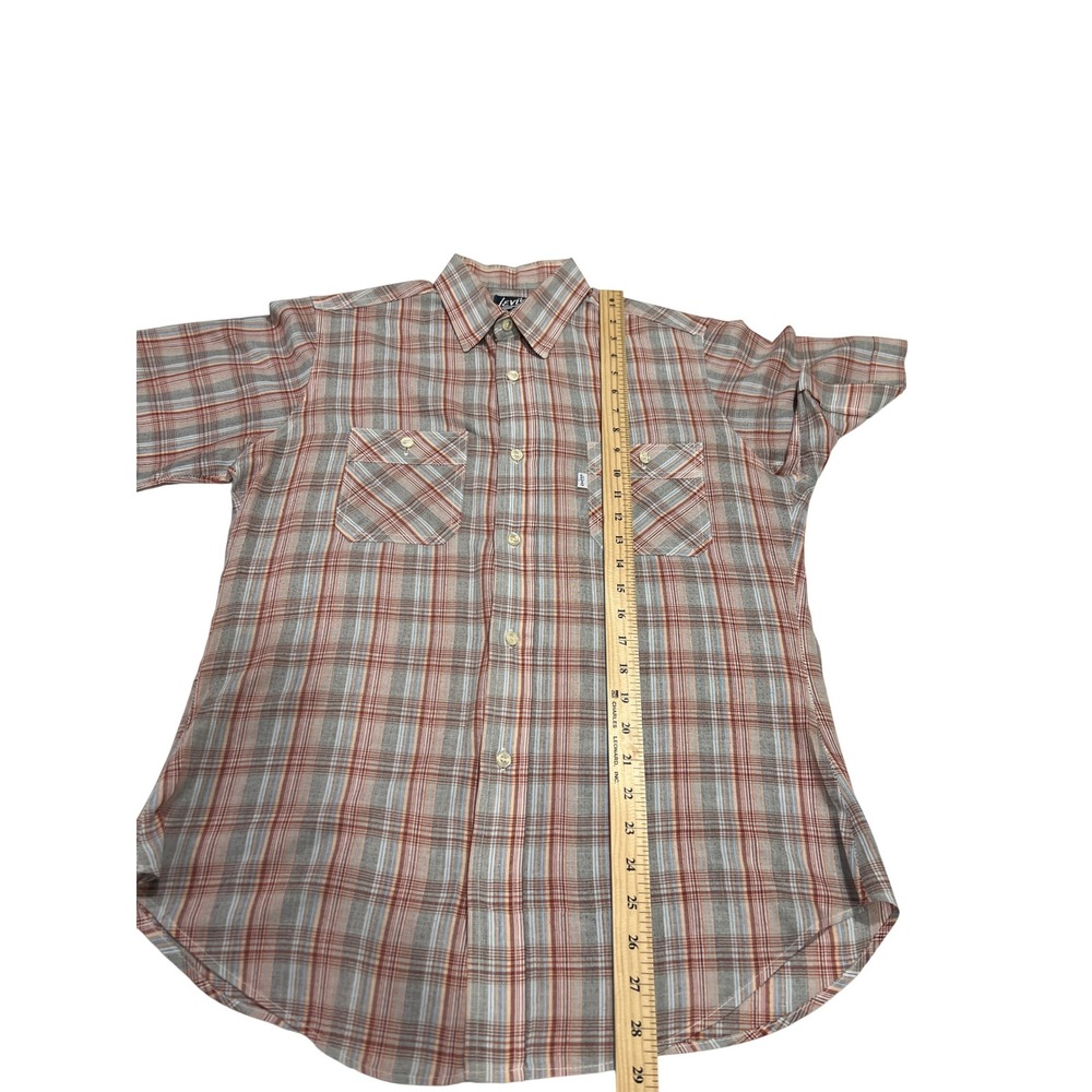 Levi's Button Up Mens Large Multicolor Plaid Tapered Fit Vintage Shirt A28 - Picture 6 of 12